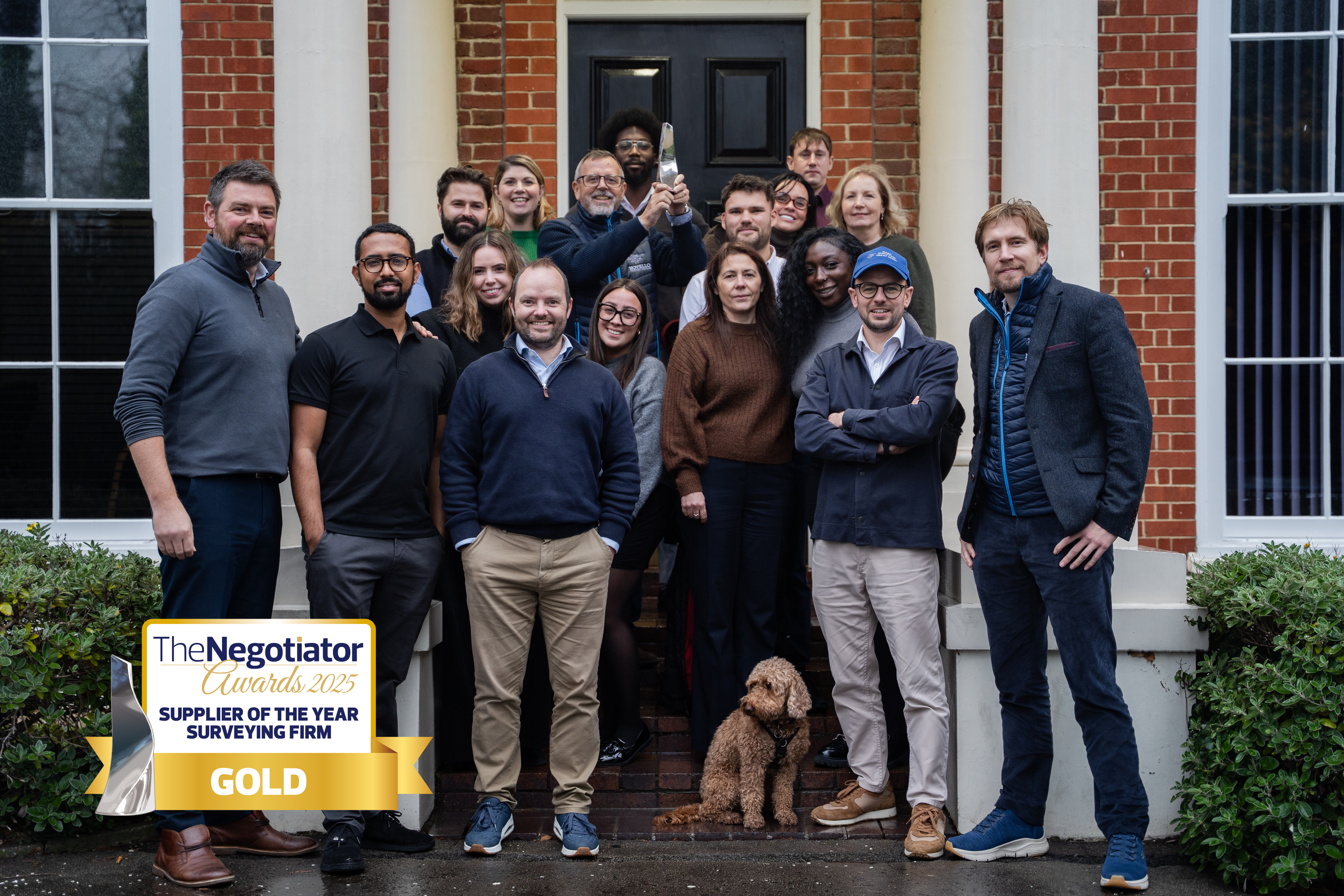 Novello collecting Gold, Supplier of the Year: Surveying Firm, at The Negotiator Awards 2025